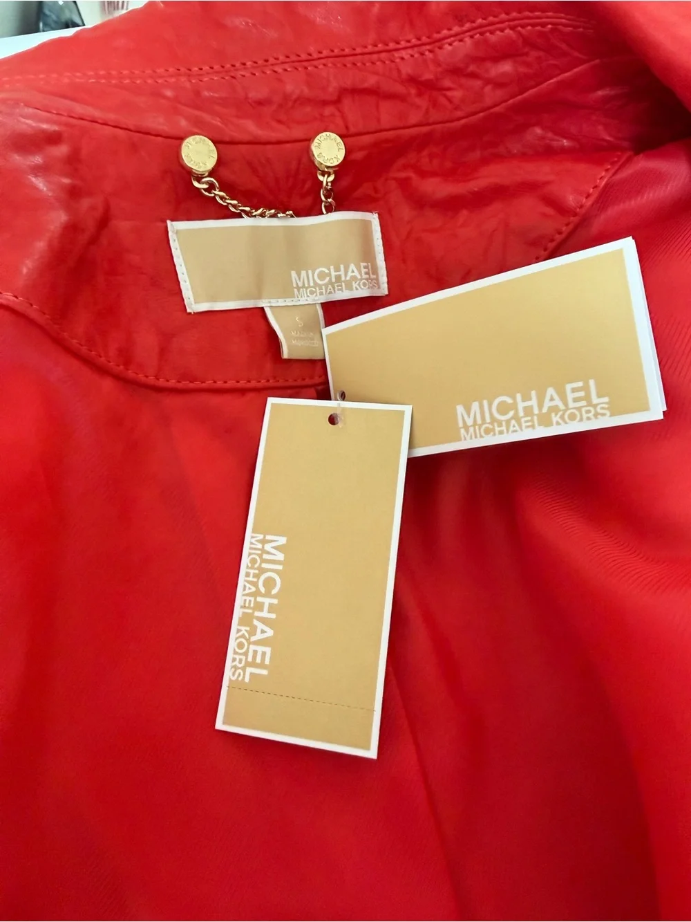 Crinkled Leather Moto Jacket from Micheal Kors